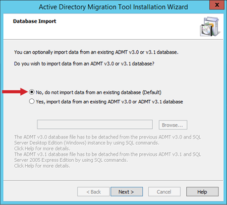 Figure 5: The “Database Import” dialog box