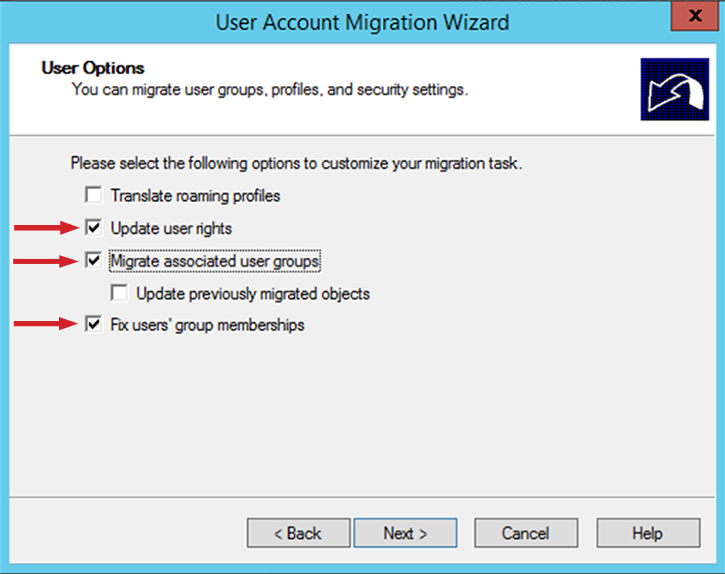 Figure 9: Common user options