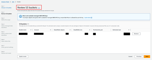 Figure 3: Review S3 bucket