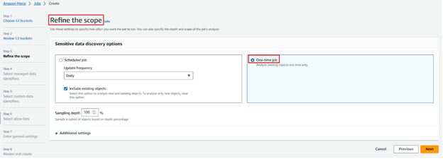 Figure 4: Select one-time job