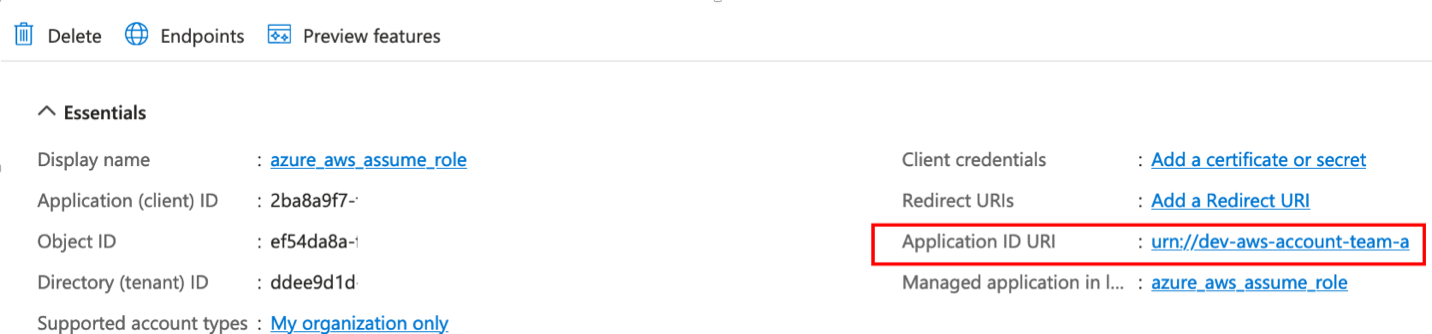 Figure 3: Configure the application ID URI