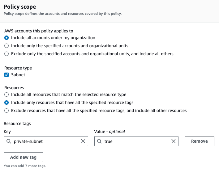 Figure 16: Configure the policy scope