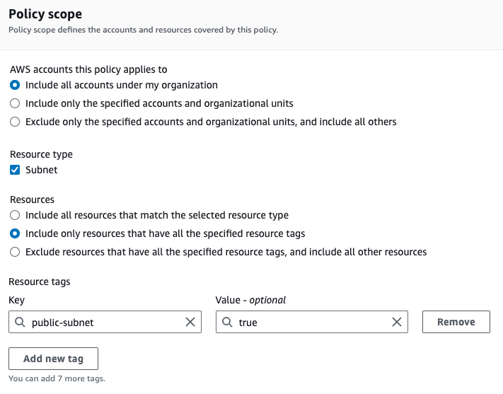 Figure 8: Configure the policy scope