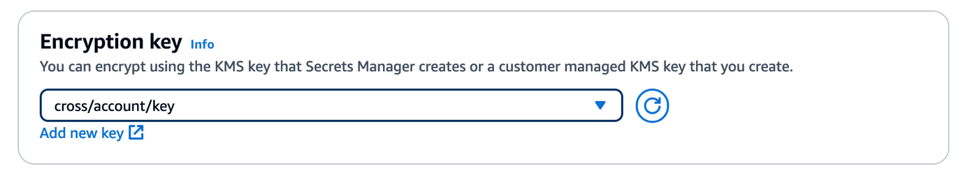 Figure 3: Select the encryption key to encrypt the secret created