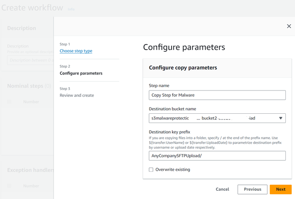 Figure 6: Transfer Family configuration workflow