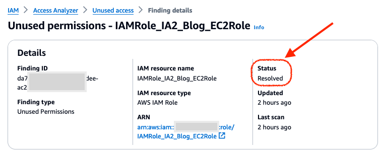 Figure 9: The finding is resolved