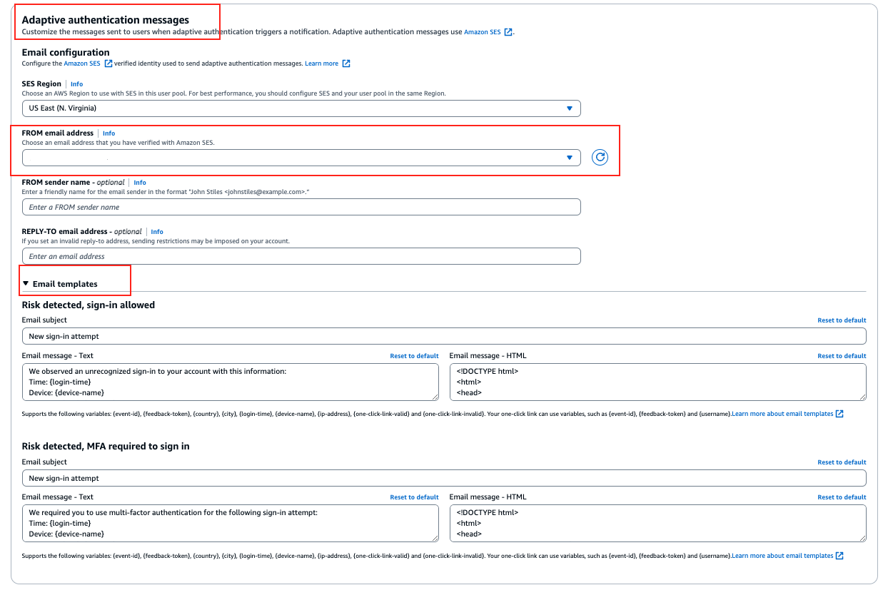Figure 6: Adaptive authentication message template