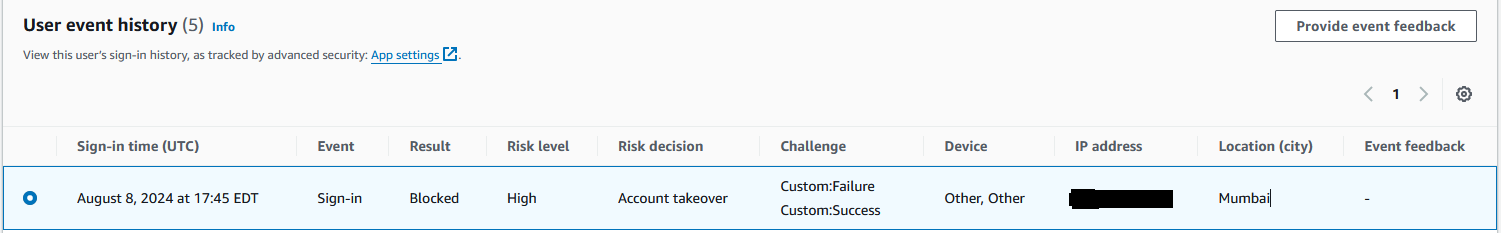 Figure 8: User event history