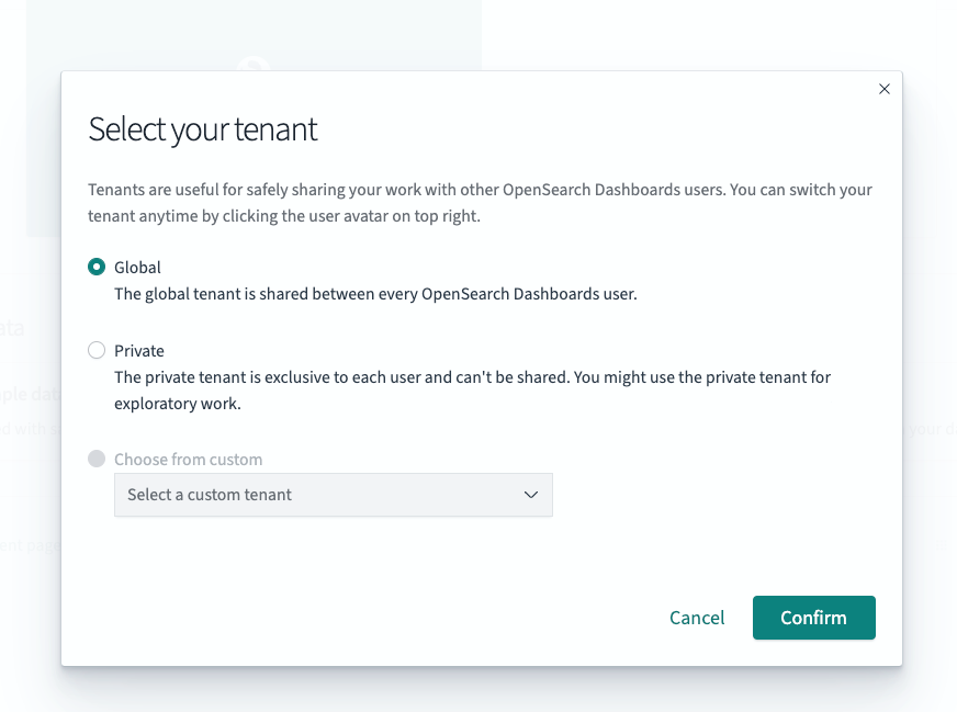 Figure 12: Select and confirm your tenant
