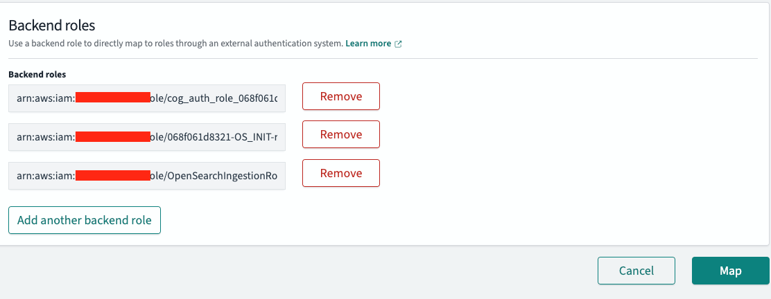 Figure 17: Mapping the OpenSearch Ingestion role