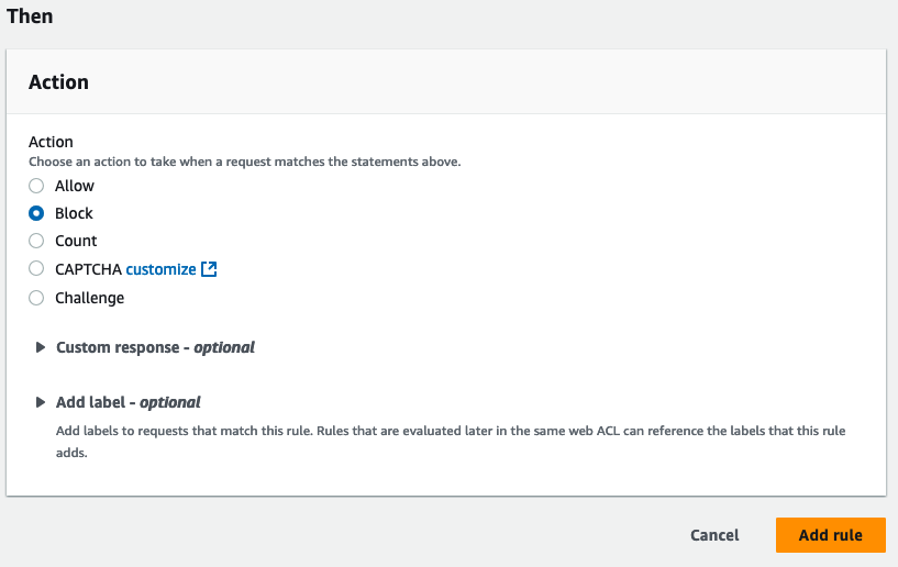 Figure 6: Rule Action