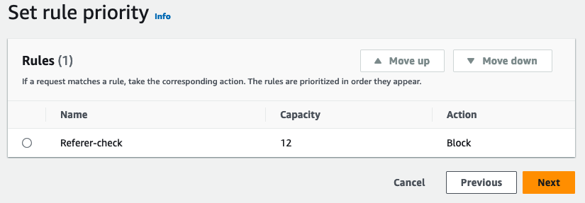 Figure 8: Set rule priority