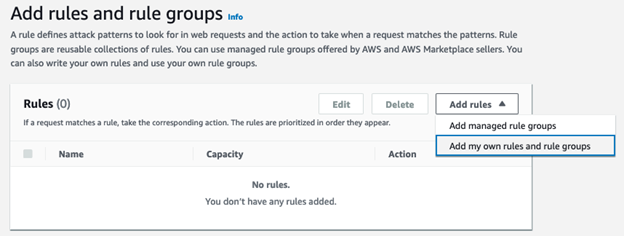 Figure 18: Add rules and rule groups