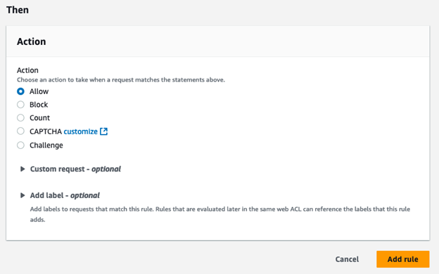 Figure 23: Set the Action to Allow