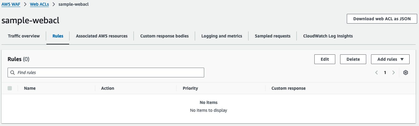 Figure 17: Web ACL rules