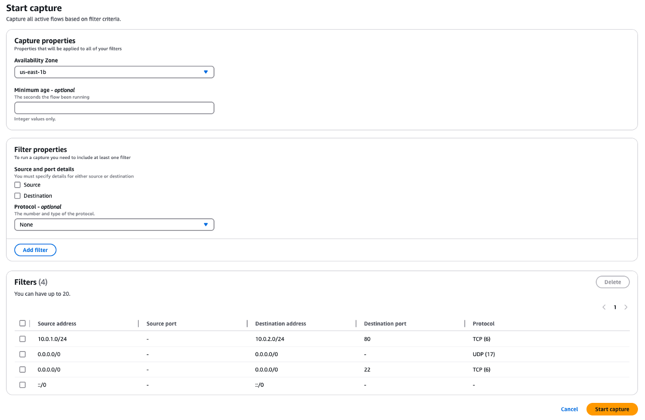 Figure 3: Start capture operation