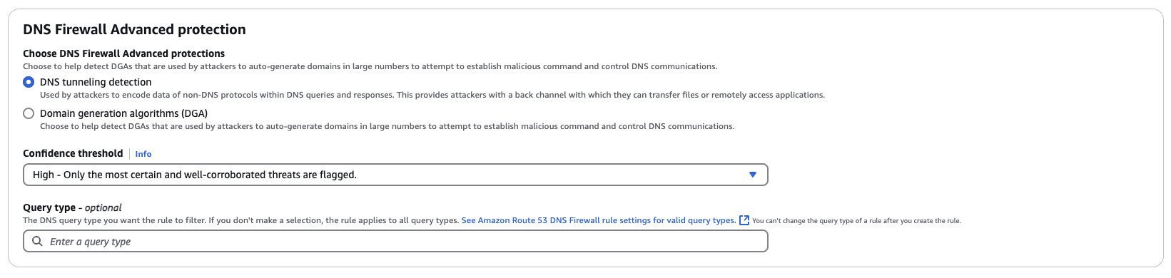 Figure 3: Select DNS protection options