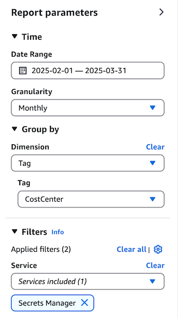 Figure 3: Configure report parameters