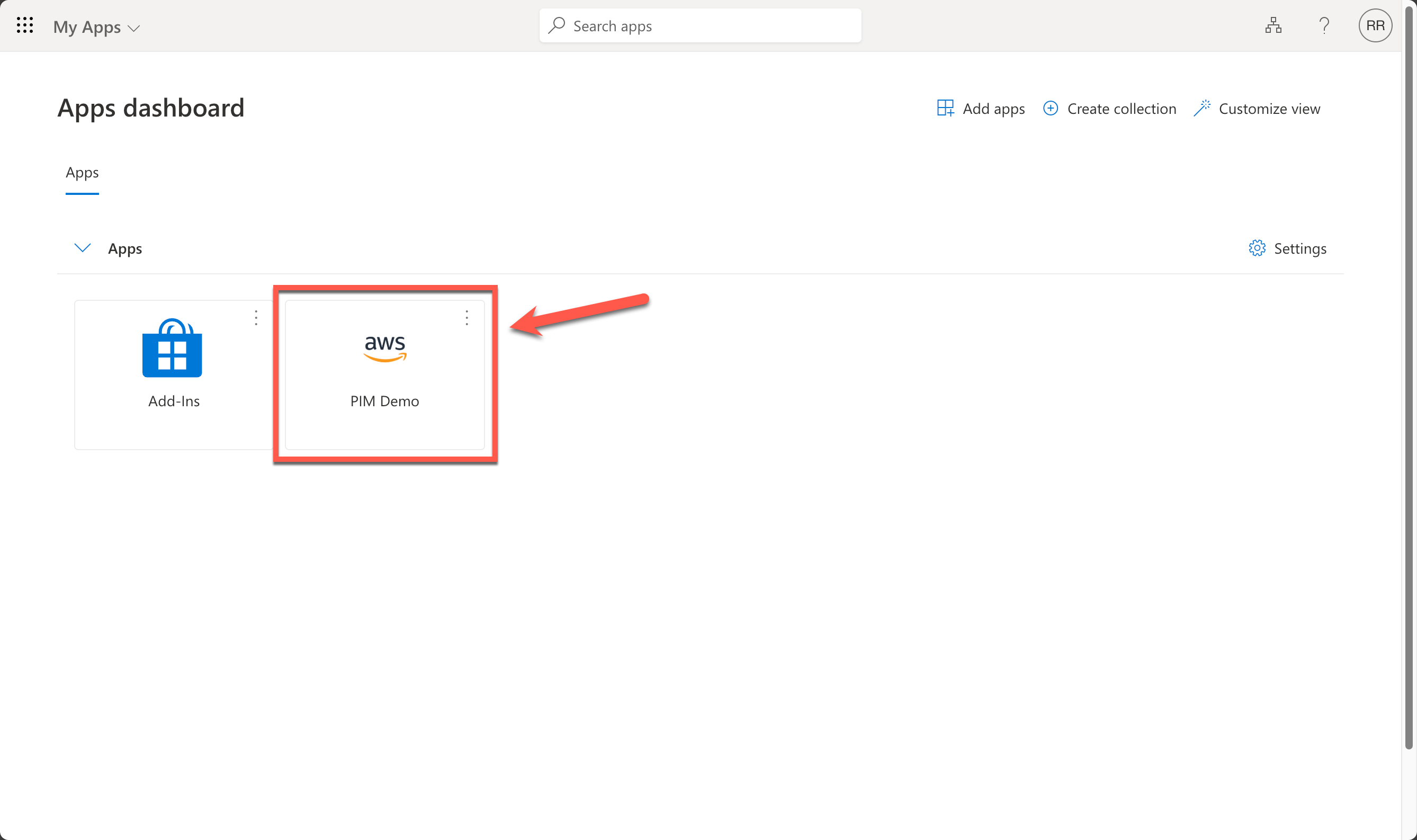 Figure 14 – Accessing IAM Identity Center through the My apps portal