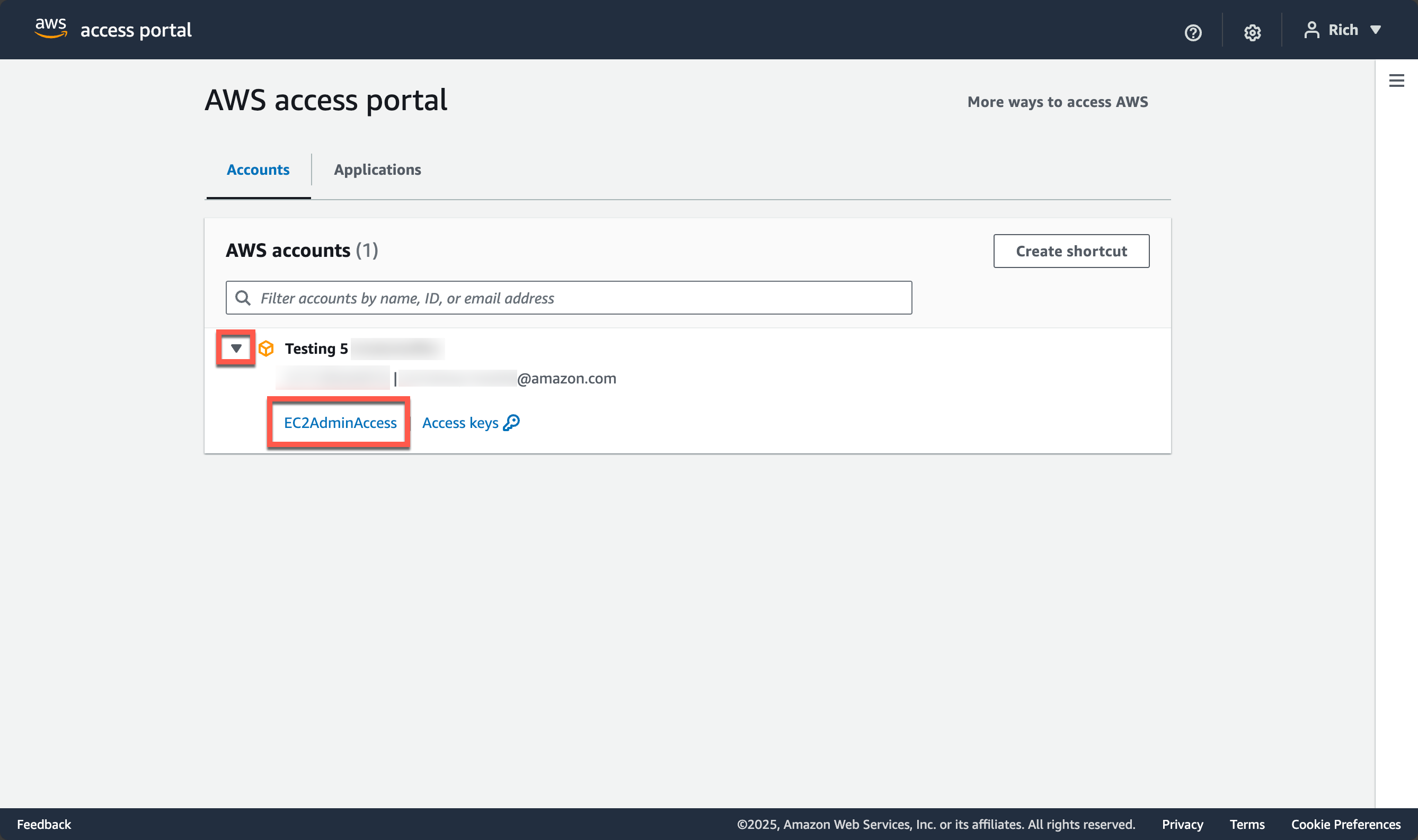 Figure 15 – Just-in-time access to the EC2AdminAccess permission set