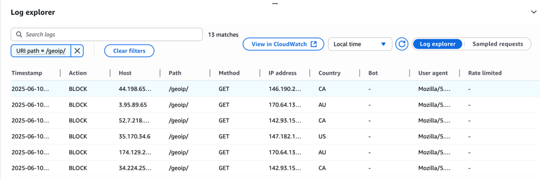 Figure 7: New log explorer view for traffic analysis