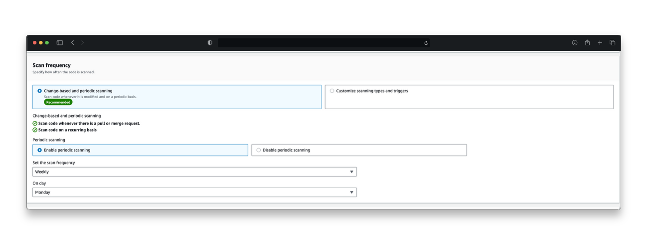 Figure 3: Overview of scan configurations