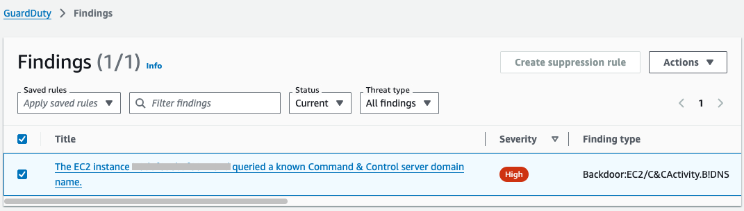 Figure 5: GuardDuty simulated findings