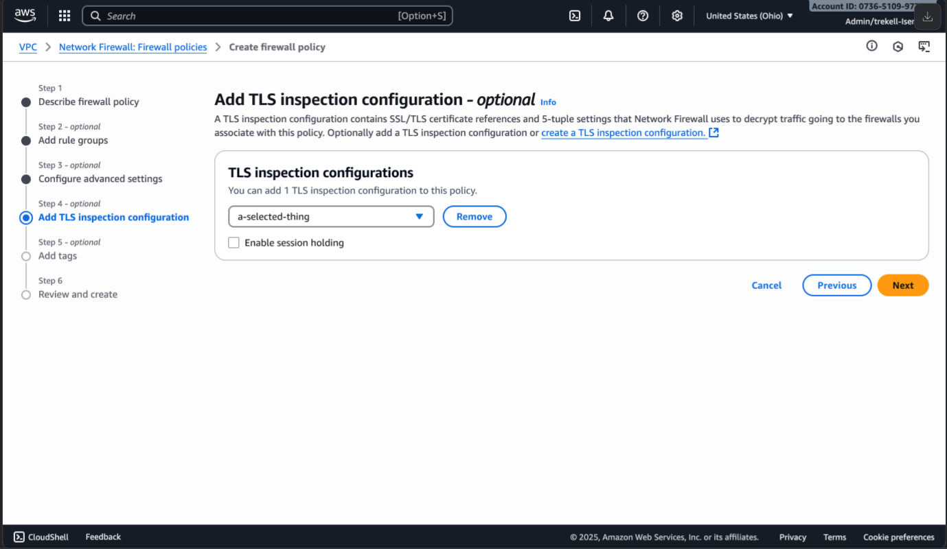 Figure 3: Enable session holding