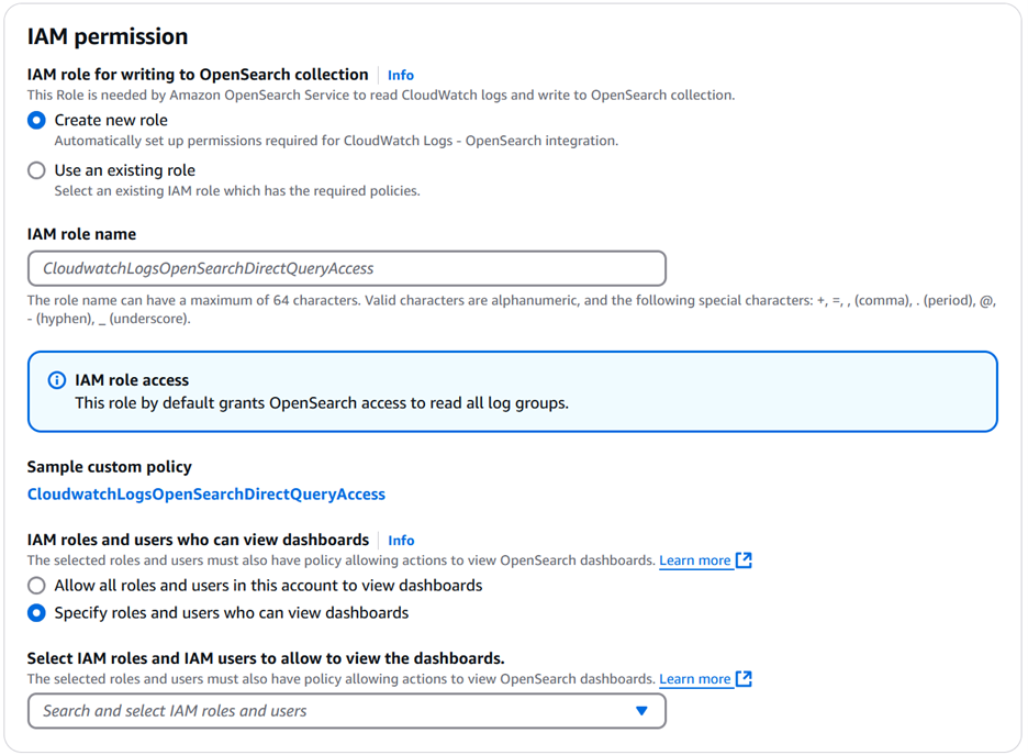 Figure 4: Configure IAM permissions
