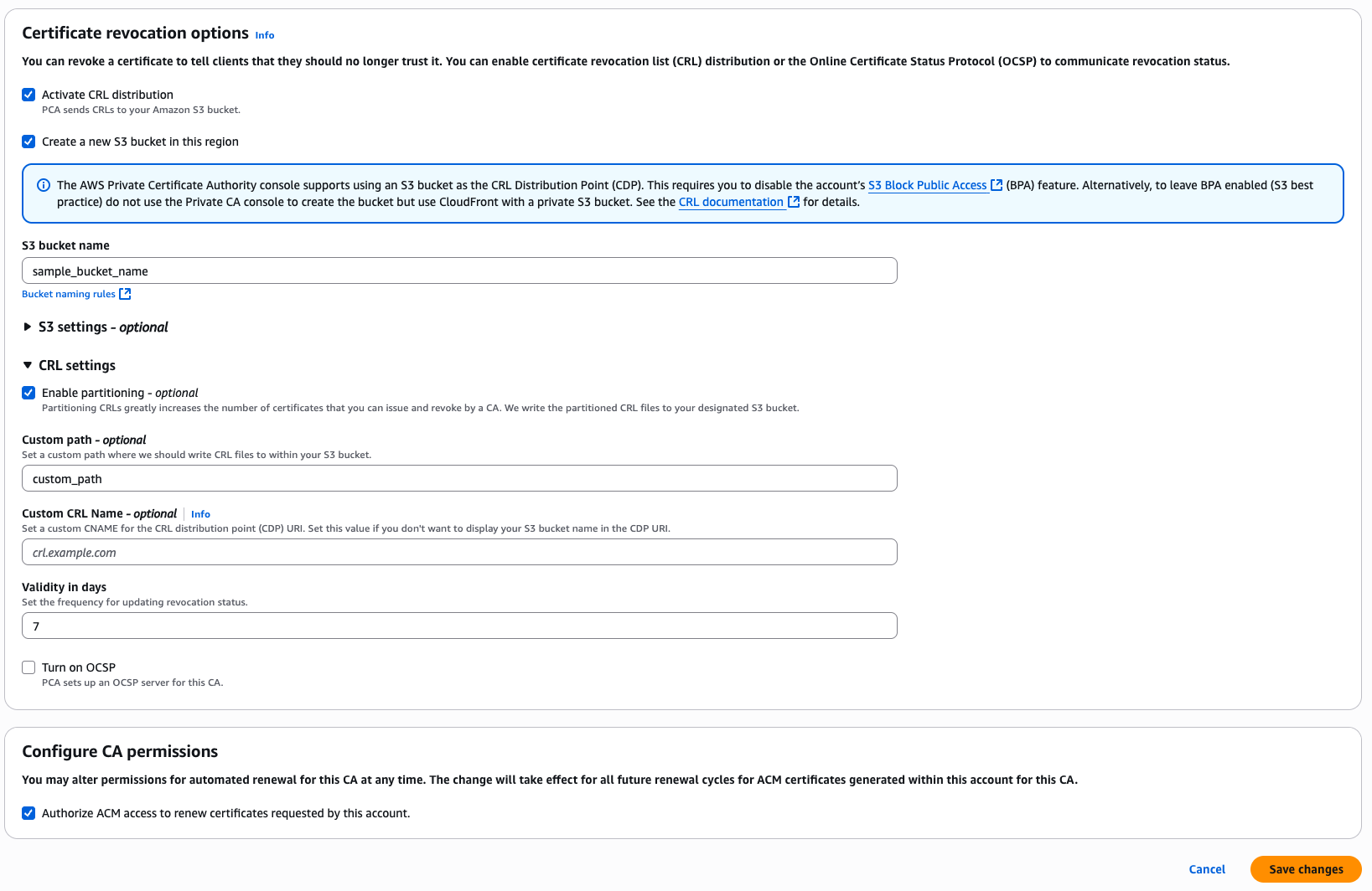 Figure 3: Certificate revocation options