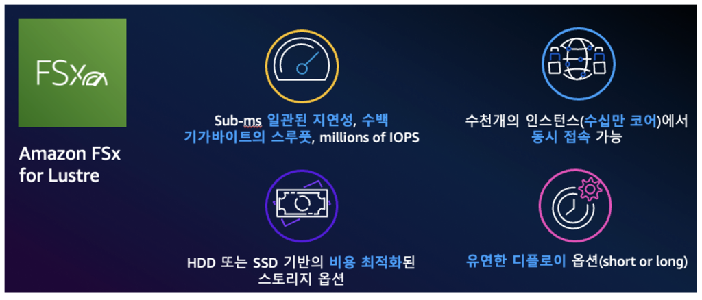 그림 4. Amazon FSx for Lustre의 주요 특징