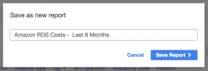 Save custom Cost Explorer report