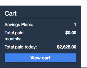 Savings Plans Shopping Cart Experience