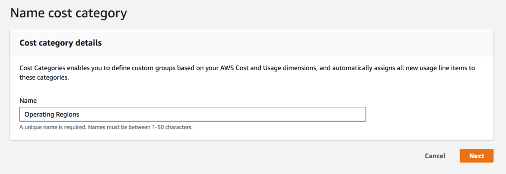 Name your Cost Category