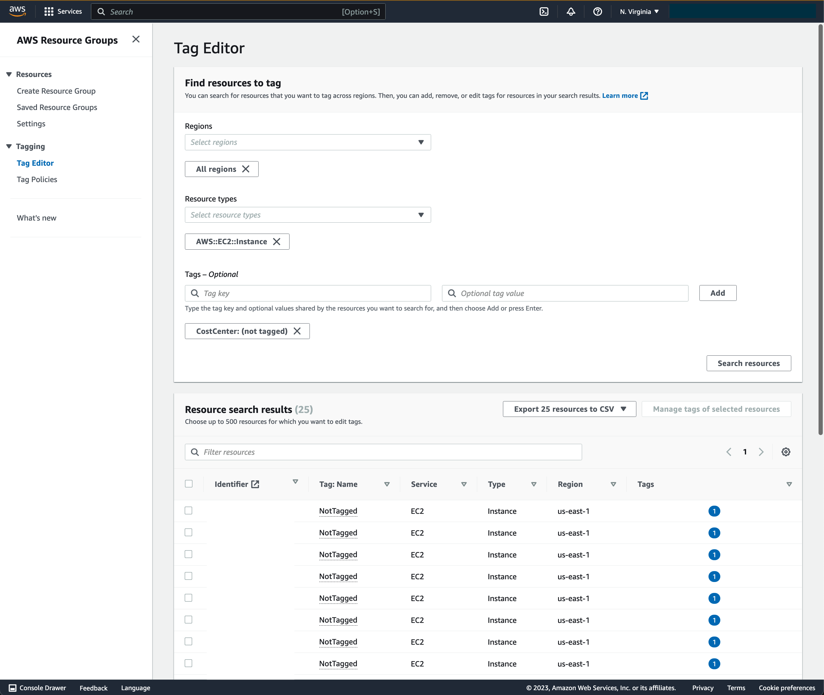 Tag Editor Configuration Screen