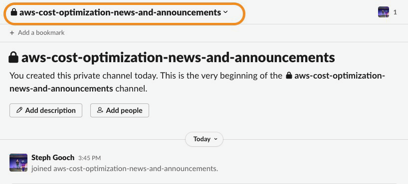 Figure 3. Name your slack channel