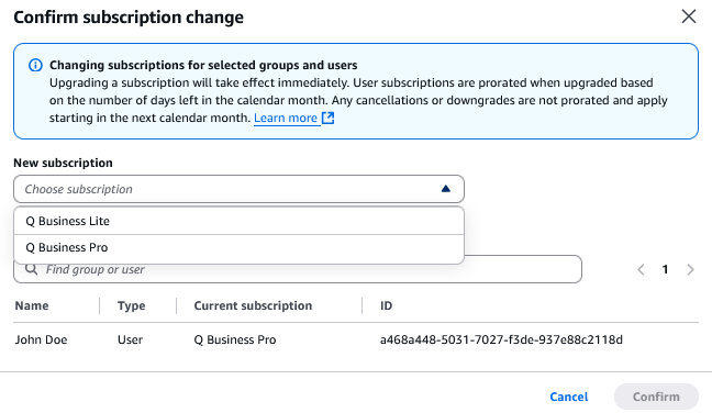 Amazon Q Business pricing tier change