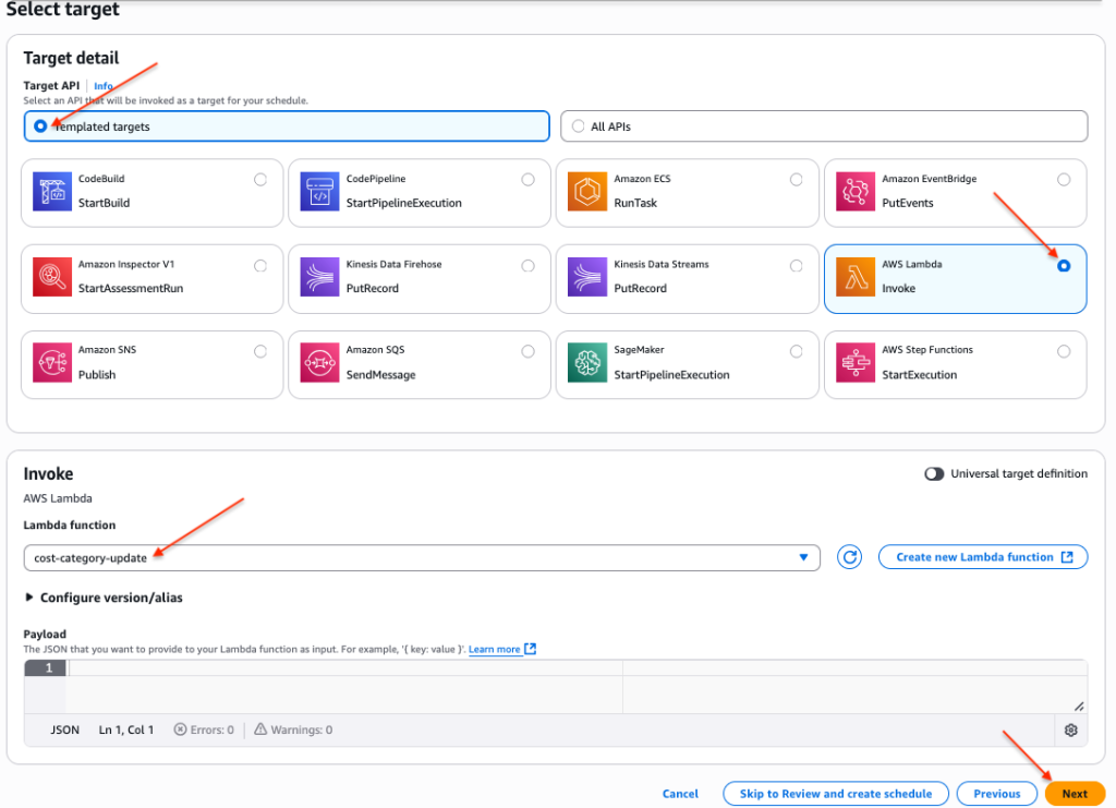 Lambda Template Target