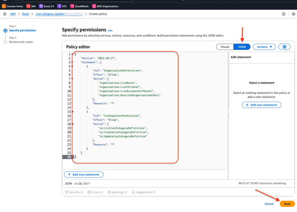 Lambda Inline Policy JSON