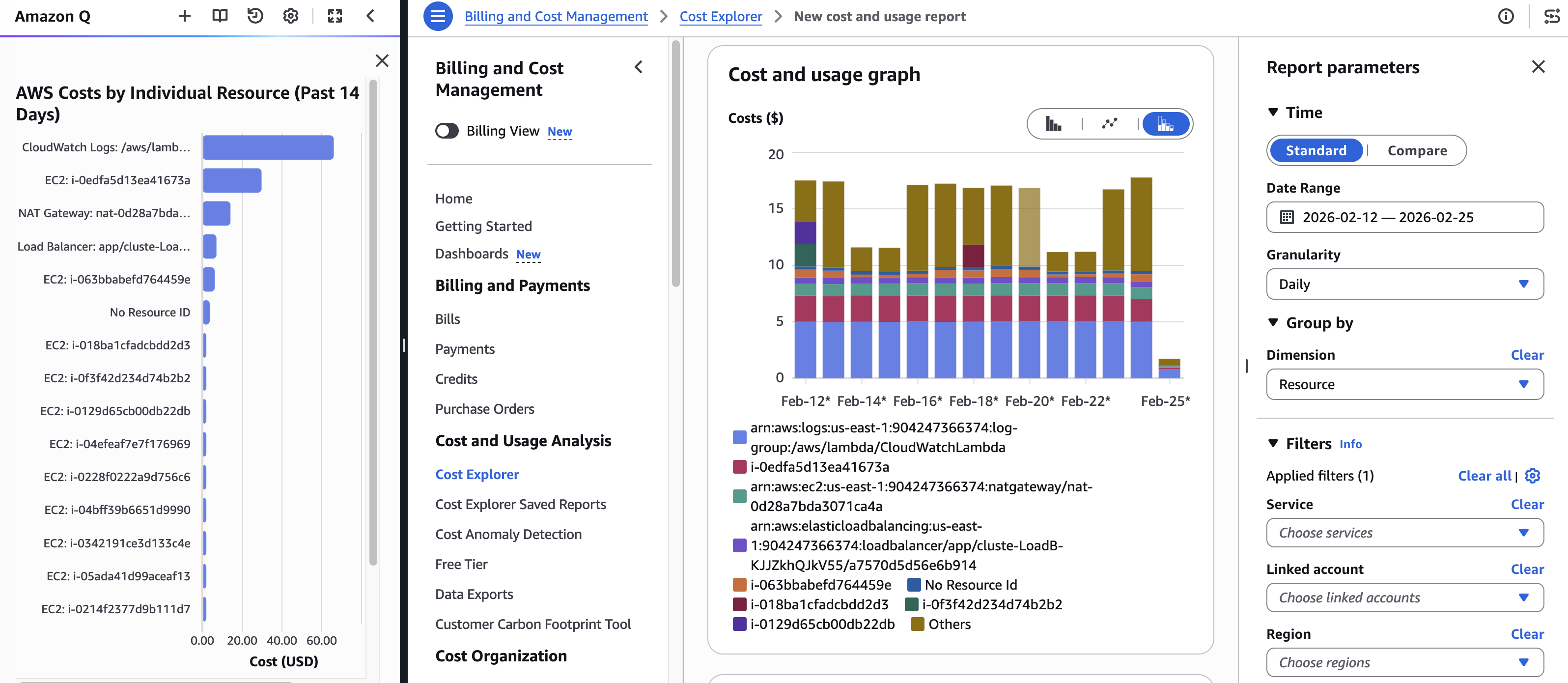 Figure 3 - Example of clicking the ‘View in Cost Explorer’ link