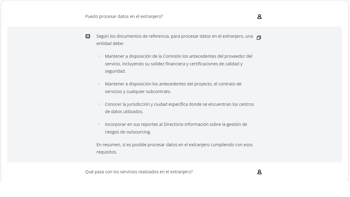 Primera pregunta al asistente: ¿Puedo procesar datos en el extranjero?