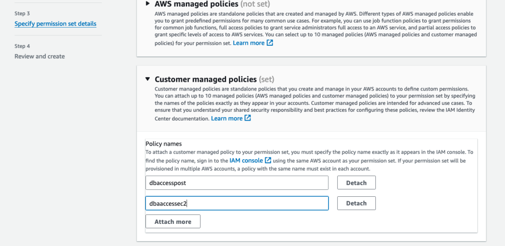 Permission set details
