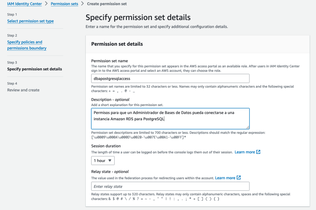 Permission set details