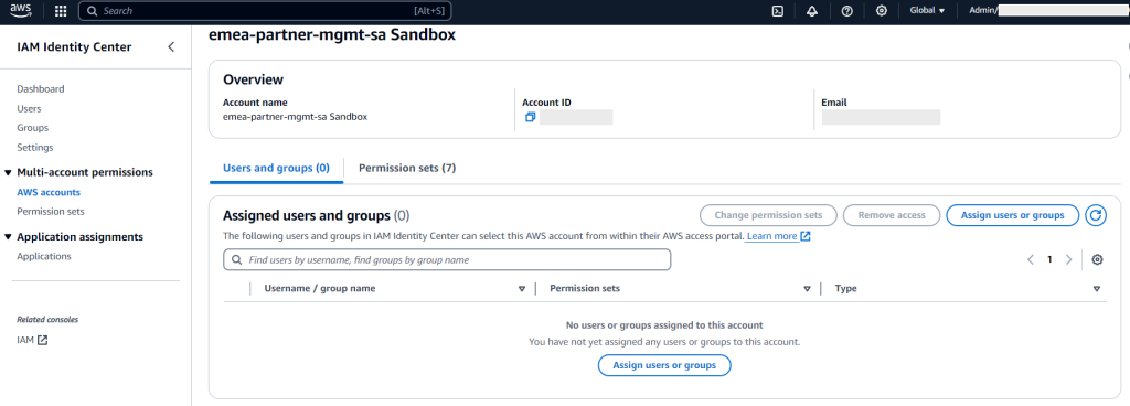 Identity Center assign users