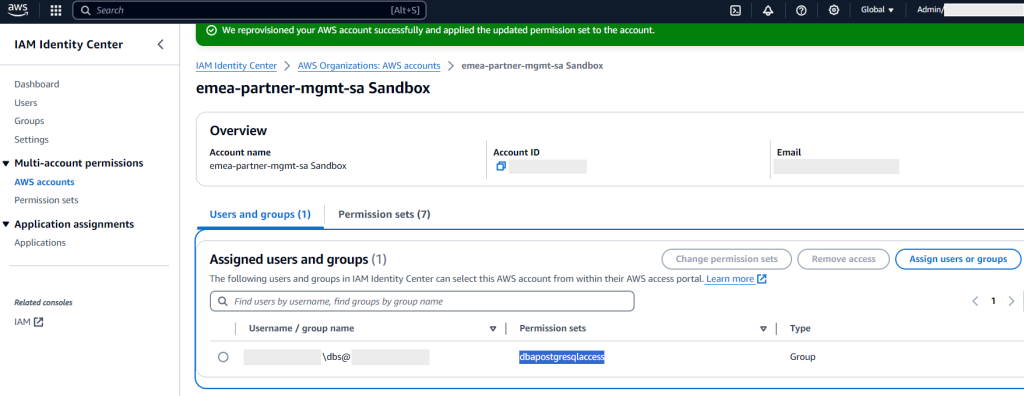 Identity Center assign users