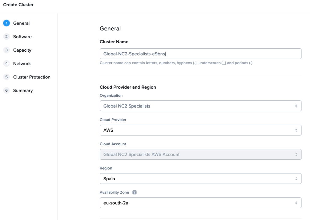 Creación Cluster NC2
