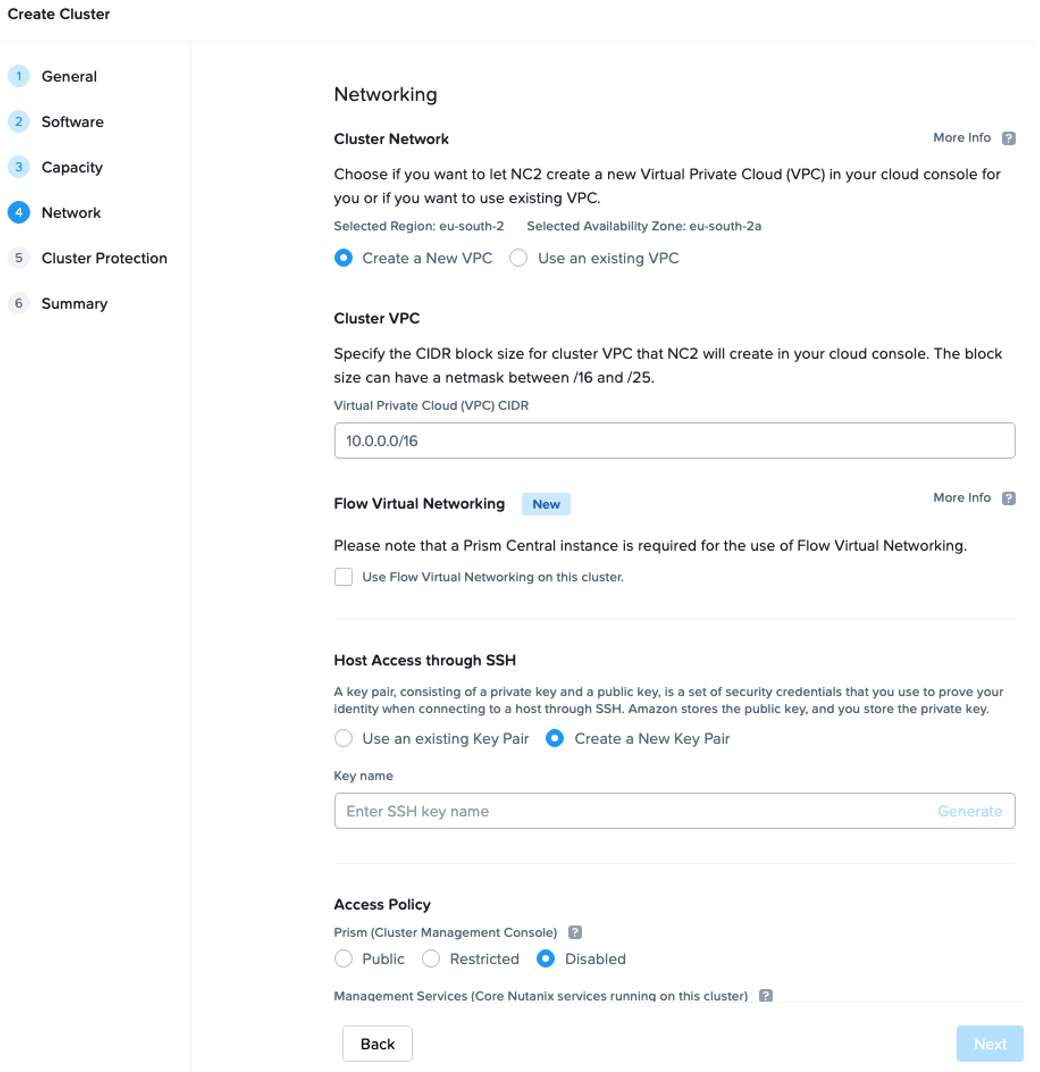Figure 9 Configuración de red NC2
