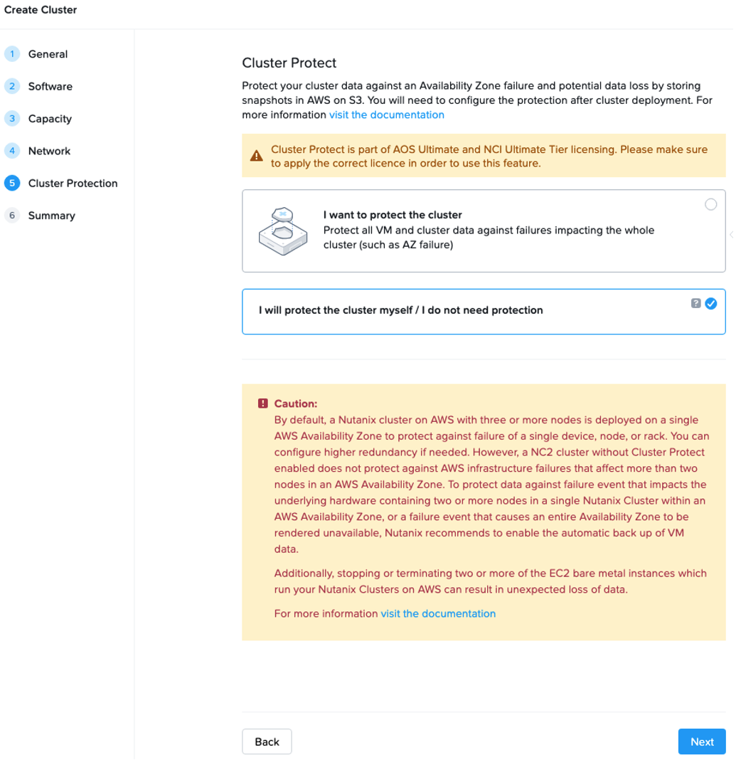 Figure 10 NC2 Alta disponibilidad y protección de cluster