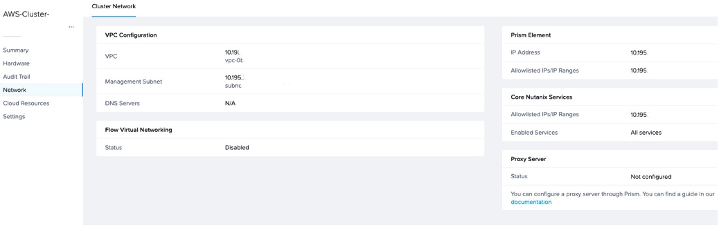 Figure 13 Configuración de red