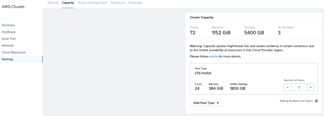 Figure 15 Escalado clúster NC2